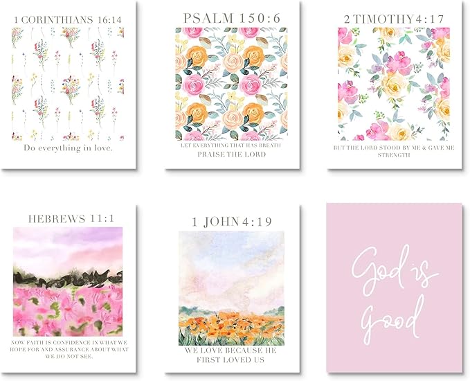 Habseligkeit Unframed Pink Room Decor, Pink Flower Wall Art Prints, Posters for Girls Room Aesthtic, Girls Dorm Wall Decor 11X14in, Set of 6