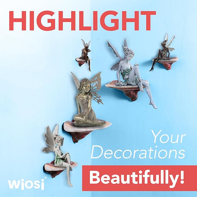 Wiosi 5-Piece Turkey Tail Reishi Mushroom Floating Shelves for Decorating Wall | Shelves for Room Wall | Perfect Floating Shelves for Room Decor | Leopard Gecko Tank Accessories