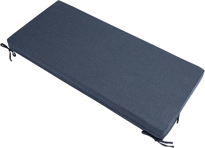 Patio Bench Cushion Covers for Outdoor Furniture with Ties, Water Resistant Loveseat/Settee Cushion Slipcover 48x18x3 Inch for Swing Porch Garden (Replacement Cover Only)-Navy Blue