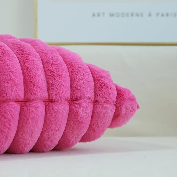 JOJUSIS Pack of 2 Faux Fur Plush Decorative Throw Pillow Covers Couch Cushion Case Soft Pillowcases (Hot Pink, 16 x 16-Inch)