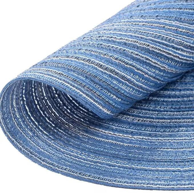 Round Placemats Set of 4 Round Braided Place mats 15 Inches Table Mats for Dining Tables Washable Heat Resistant Place mats for Party, Tabletop Accessories (Blue,4)