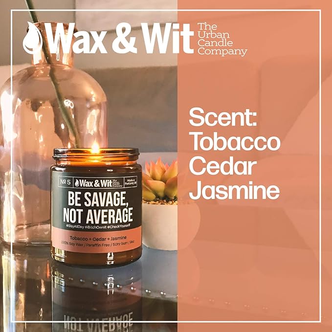 Wax & Wit Funny Soy Candle Gift for Women - Humorous, Aromatherapy Soy Wax Candle, Ideal for Housewarming, Coworker, Birthday – Cedar, Jasmine - 9oz