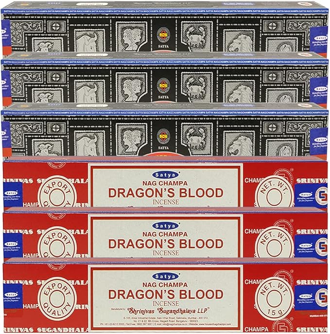 Super Hit Dragons Blood Incense Sticks & Holder Bundle Variety Pack from House of Nag Champa Incense Sticks and Trumiri