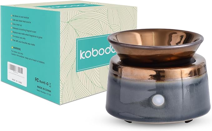 kobodon Ceramic Candle Wax Warmer,Home Fragrance Diffuser, Wax Melter Fragrances Candles Oils, Fragrance Warmer Candles or Wax Melts as Gifts for Mom Grandma Women…