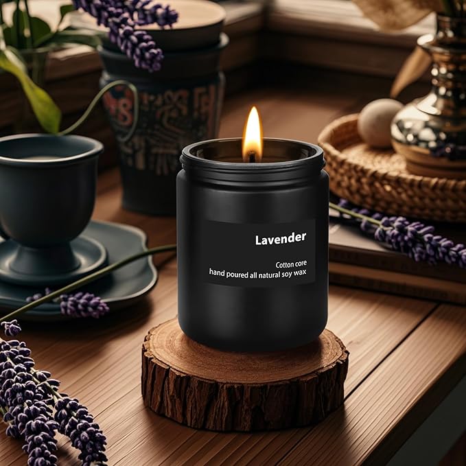 Premium Scented Candles, Soy Candles for Men & Women,7oz Lavender Candle with 40H Burn Time, Aromatherapy Candle for Home.