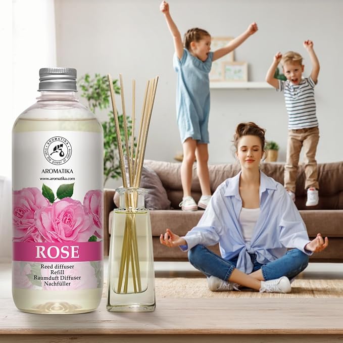 Rose Reed Refill Diffuser 17 Fl Oz - Room Diffuser Refill - Home Fragrance - Room Freshener - Scented Diffuser with Rose Aroma - Diffuser with Rose Scent - Floral Fragrance