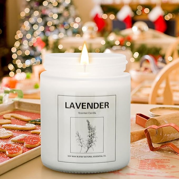 4 Pack Candles for Home Scented, Lavender Candle Set, Aromatherapy Jar Candle for Home, 28 oz 200 Hour Long Lasting, Natural Soy Wax Candles Gifts Set for Women, Birthday, Valentine, Anniversary