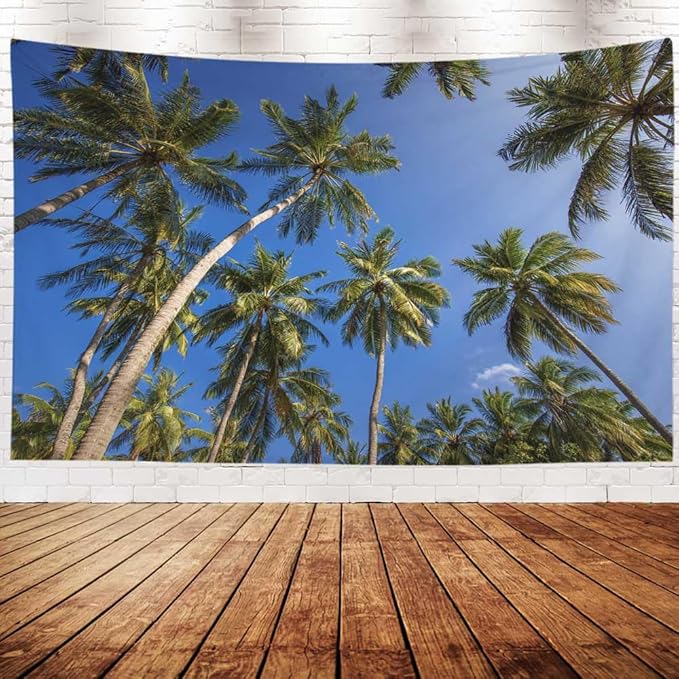 EMMTEEY Tree Tapestry Wall Art Small 60X40 Inch-Coconut Palm Tree Tropical Summer Durable Wall Decor for Living Room