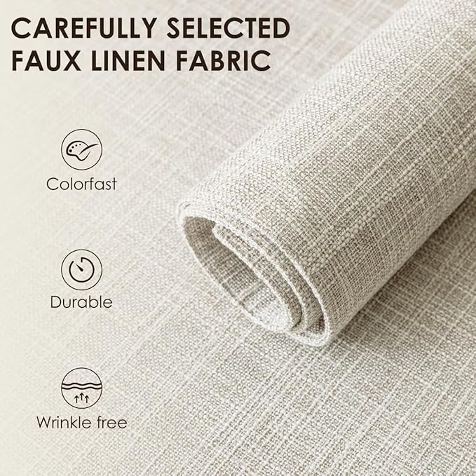 Placemats Set of 4, Bilayer Thickened Linen Place Mats Heat Resistant Machine Washable Wrinkle Free Carefully Selected Polyester Mats for Kitchen/Dining/Coffee Table (Cream Beige)