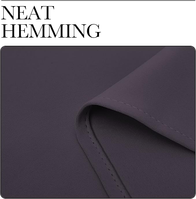 NICETOWN Blackout Curtains & Drapes for Bedroom, Greyish Purple, W34 x L48, Set of 2, Triple Weave Grommet Top Thermal Insulated Light Blocking Panels for Bathroom/Living Room