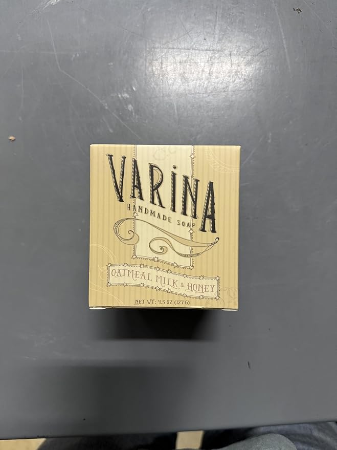 Varina Natural Oatmeal Milk & Honey Bar Soap - Gentle Cleansing for Sensitive Skin, Sweet and Vanilla - 3 Pack