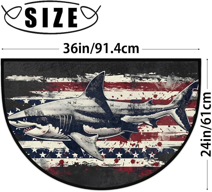Non Slip Bath Mats Absorbent Doormat Rugs Indoor Outdoor Entrance Rug for Bathroom Laundry Kitchen Rugs Home Decor Gifts Animals - Sharks