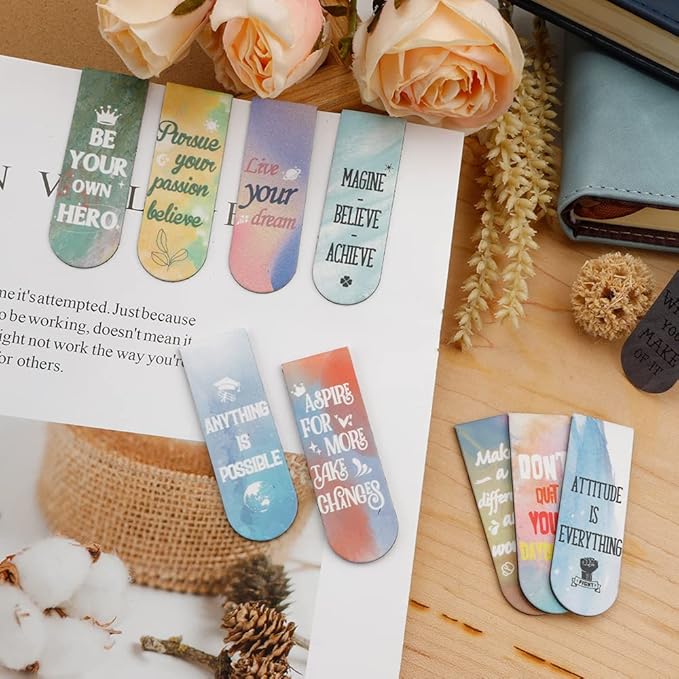 Magnetic 30PCS Cute Magnet Bookmark Clips for Women, Men, Kids & Teachers - Graduation Inspirational Bookmarks