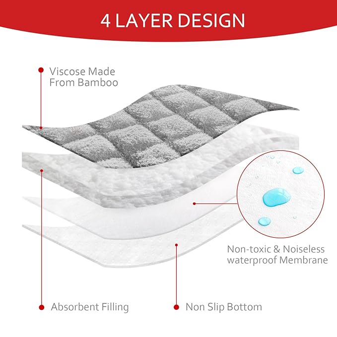 Quilted Thicker Changing Pad Liner 3 Pack Waterproof, Fit for Changing Pad Liners are Warm On a Baby's Back Non-Slip Design Reusable Pads Machine Washable, Grey