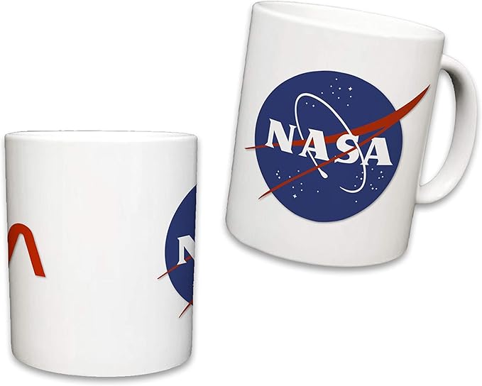 Sweet Gisele | NASA Mug | Original Ceramic Coffee Cup | Iconic Meatball Logo & Classic Red Insignia Design | Beautiful Vivid Colors | Great Novelty Gift | White Mugs | 11 Fl. Oz (White)