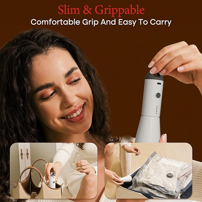 Vacuum Storage Bags for Travel with Rechargeable air Pump, 18 Pack Carry-on Size Compression Packing for Luggage and Suitcase, Space Saver Bags for Clothes and Clothing Travel