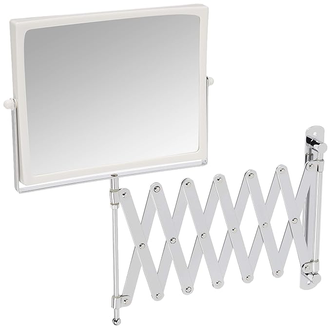 JERDON Two-Sided Swivel Wall Mount Mirror - Vanity Mirror with 5X Magnification & 30 inch Wall Extension - Model J2020C