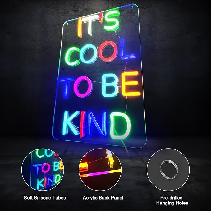 Neon Signs for Wall Decor,Bright Dimmable Motivational Quotes LED Neon Sign for Inspirational Office Home Bedroom Wall Decor Baby Kids Room Shower Gifts Birthday Party