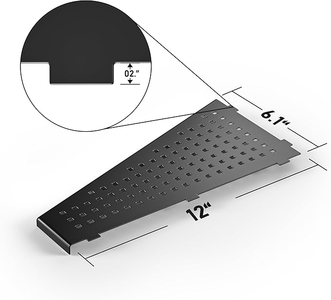 Corner Shower Shelf 2PCS, Trapezoid Bathroom Shelves 12'' for Tiled Wall, 304 Stainless Steel Grout in Shelf, No Drilling Needed (Black)