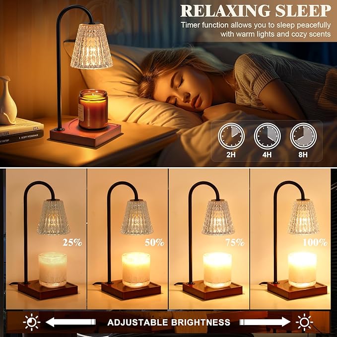 Candle Warmer Lamp with Timer-Dimmable Candle Warmer, Birthday Gifts for Women,House Warming Gifts New Home Bedroom Decor,Wax Warmer for Scented Wax Jar Candles