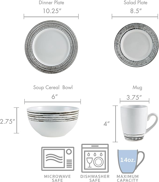 Pfaltzgraff Bryson 16-Piece Dinnerware Set, Service For 4, Multicolor