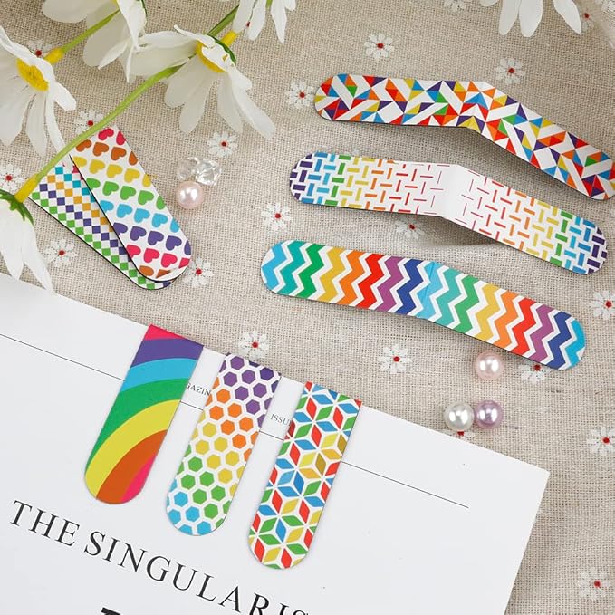 Magnetic Bookmarks - 30PCS Colorful Irregular Cute Magnet Bookmark Clips for Women, Men & Kids Reading