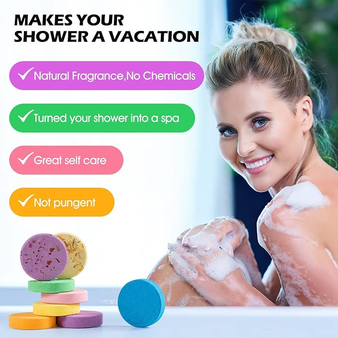 Shower Steamers Aromatherapy, 8 Pack Shower Bombs Gift Set with Essential Oil Lavender Coconut Shower Tablets for Women Men Home Spa Mothers Day Gift Stress Relief Relaxation Gift