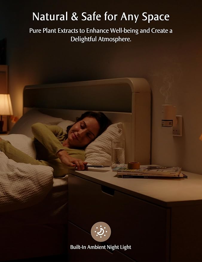 SF101 Waterless Ultrasonic Essential Oil Diffuser–100% Plant-Based,120-Day Natural Air Freshener & Aromatherapy Diffuser for Home,Hotel,Studio–Covers up to 100㎡-Cedarwood Citrus Veil