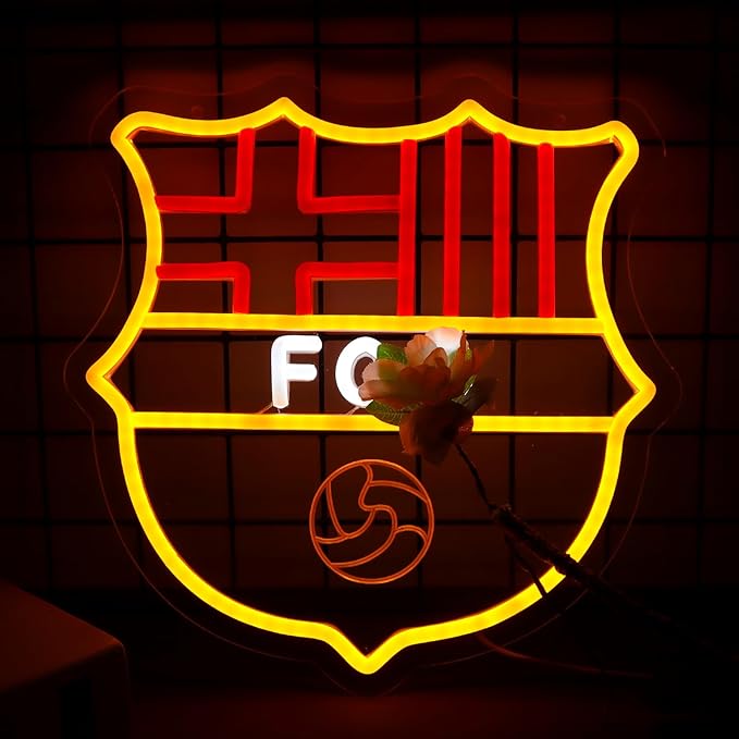 Football Sports Neon Signs for Wall Decor,FC LED Neon Lights for Bedroom、Man Cave,Birthday、Christmas Gifts for Boys