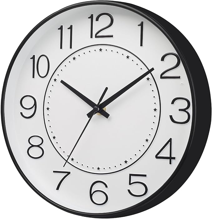 HZDHCLH Modern Wall Clocks Battery Operated,10 inch White Clock for Wall,Silent Small Wall Clock for Living Room Bedroom Kitchen Office Nursery Decor