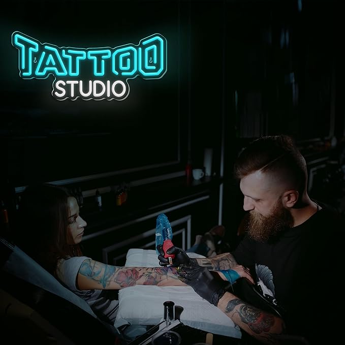 Tattoo Neon Sign Dimmable Tattoo Studio Neon Light for Tattoo Salon Studio Shop Business Logo Bedroom Beer Bar Pub Garage Man Cave Decor USB Powered Christmas Birthday Gift