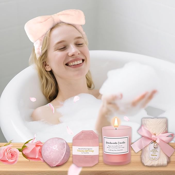 Birthday Gifts for Women, Self Care Gifts, Get Well Soon Gift Baskets for Women, Relaxing Spa Gift Basket Set, Unique Gifts for Friends, Mom, Coworker, Wife, Care Set for Mother's Day