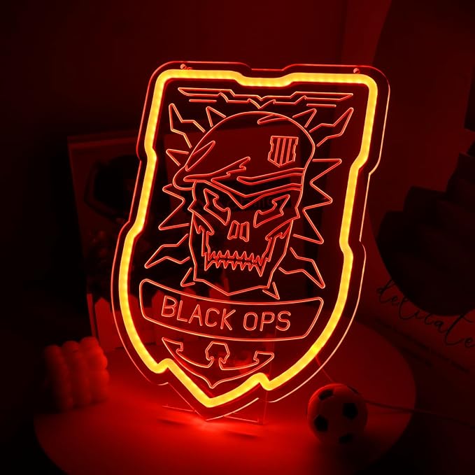 Shooting Gameing Neon Signs Call Neon Duty Lights for Men Cave Wall Decor,Dimmable War Game LED Neon Signs for Bedroom, Game Room Decor,Birthday Bar Pub Teen Boy Gifts
