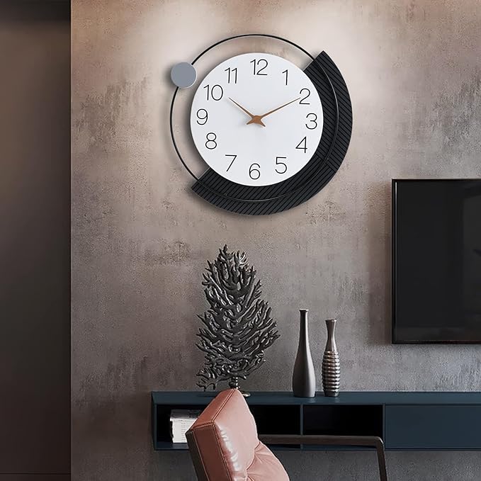 16inch Decorative Wall Clock, Silent Non-Ticking Quartz Battery Operated, Large Wall Clock for Living Room, Kitchen Home Bathroom Bedroom Wall Decor