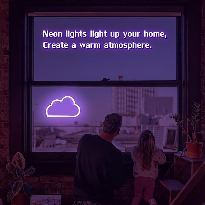 Cloud Neon Signs, LED Cloud Neon Light for Wall Decor, Battery or USB Powered Cloud Sign Shaped Decoration Wall Lights for Bedroom Aesthetic Teen Girl Kid Room Christmas Birthday Wedding Party