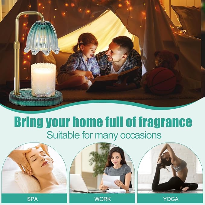 Candle Warmer Lamp with Timer - Electric Wax Melt Warmer with Adjustable Height and Dimmer for Scented Candle Wax, Home Fragrance Décor and House Warming Birthday Gifts for Women Mom