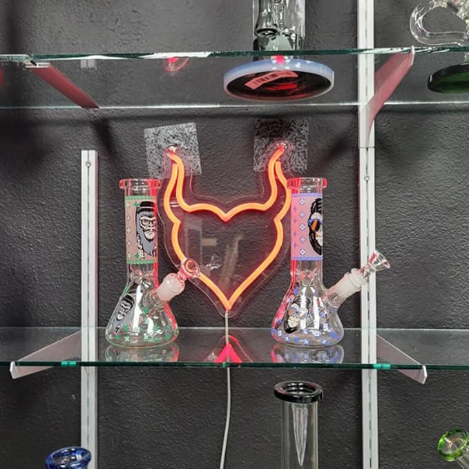 Devil Heart Neon Sign,Red Neon Heart for Bedroom,Halloween USB Powered LED Light Wall Decor,Demon Aesthetic for Party-10" Red