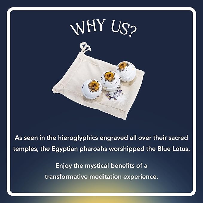 Blue Lotus Bath Bomb – Relaxing Spa-Grade Bath Soak with Calming Aromatherapy & Soothing Experience, Sleep Support, Meditation | 1 Pack
