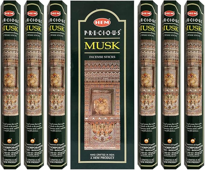 TRUMIRI Precious Musk Incense Stick Bundle: 120 Sticks (6 Packets of 20) with Trumiri Incense Holder