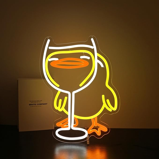 Neon Sign, HSJNJKFU Duck Neon Signs for Wall Decor LED Neon Light for Room Party Decor Beer Bar Signs for Man Cave - LED Neon USB Powered