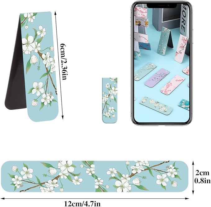 48 Pcs Magnetic Bookmarks, Floral Magnet Book Markers Magnetic Page Clip, Funny Magnet Page Markers for Teachers Students Women Reading