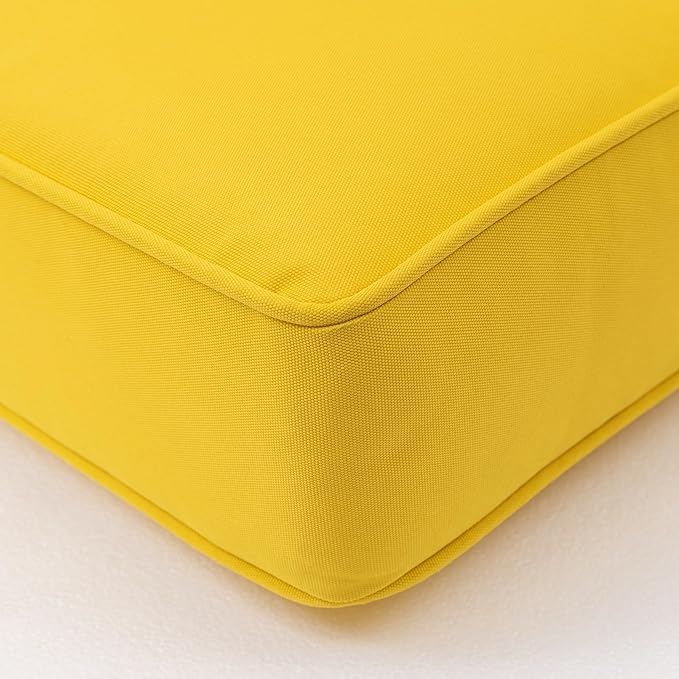 QILLOWAY Outdoor/Indoor Deep Seat Cushions for Patio Furniture, Lawn Chair All Weather Cushion 24 x 24 inch 1 Set(Yellow)