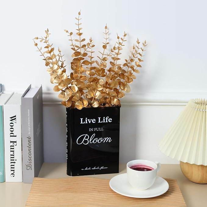 CEWOR 24pcs Eucalyptus Stems Artificial Eucalyptus Leaves Fake Greenery Branches Fake Flowers for Wedding Centerpiece Spring Easter Farmhouse Home Decoration