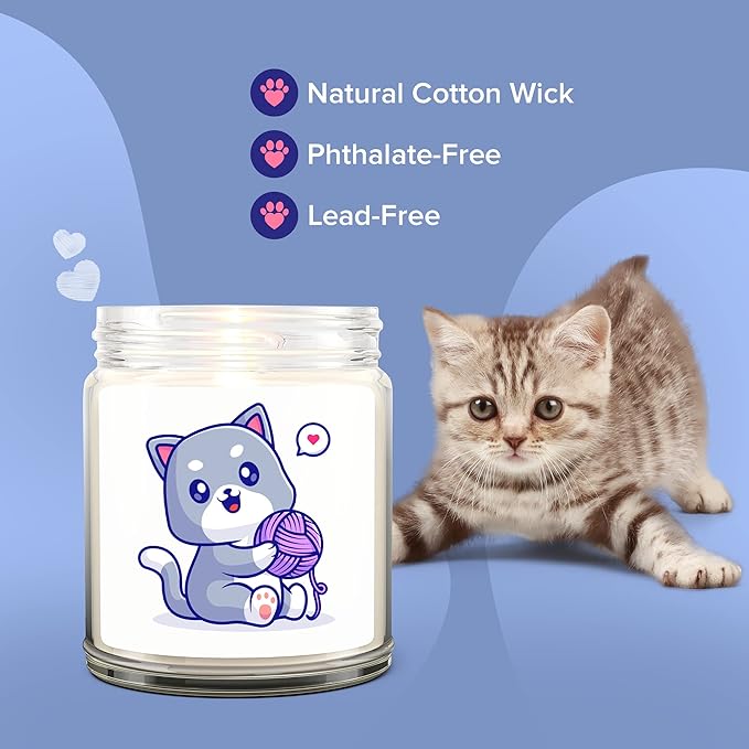 1OAK Lavender Scented Candles - Cat Lady Gifts for Women - Cat Candle - Made in USA