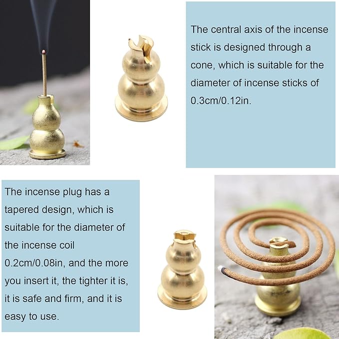 3 Pack Incense Burner Incense Holder Replacement Copper Incense Sticks Holders Stand for Sai Baba Nag Champa Agarbatti Sandalwood Coils Incense Ash Catcher Bowl Natural Marble Incense Burner