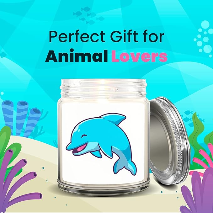 1OAK Lavender Scented Candles - Dolphin Candle - Dolphin Gifts for Women Adults - Made in USA