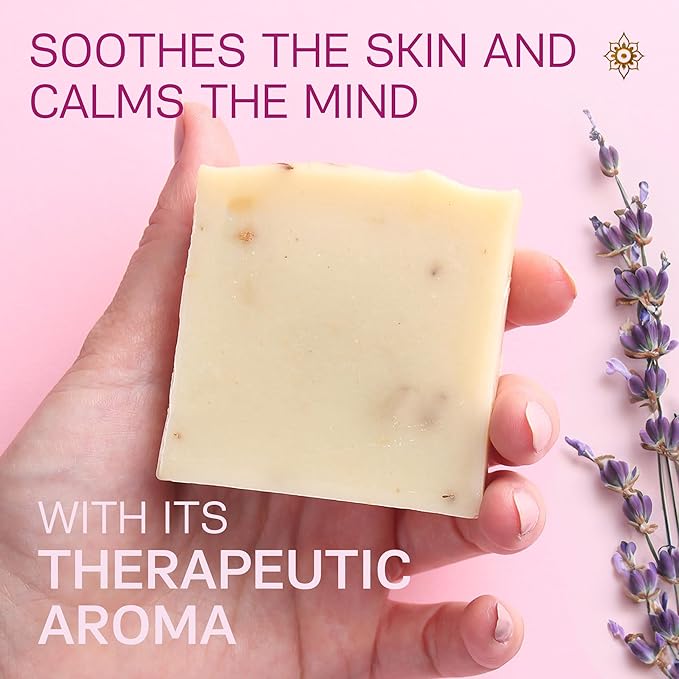 AUTHENTIC BATH & SOAP - Lavender Soap Bars (2PK) – Scented with Lavender essential Oil Organic, Relaxing & Soothing, Face and Body Unscented Bar soap for Women & Men, Cruelty Free, Vegan. 4.2 Oz each