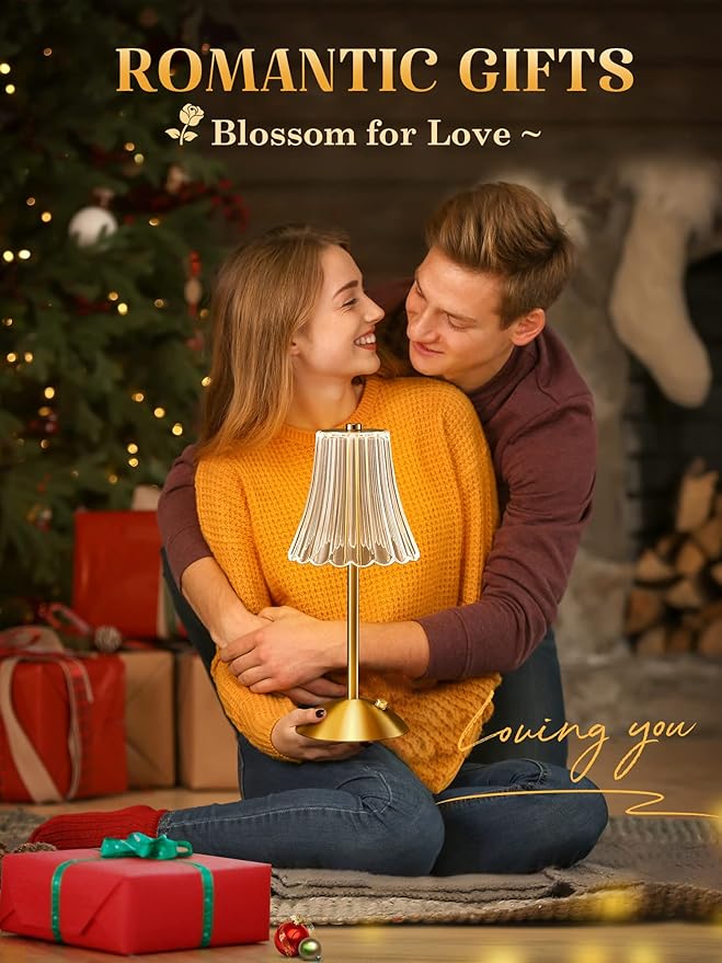 Vintage Lamp,2000mAh Rechargeable Lamps Cordless Lamp,3 Colors+10 Brightness Small Battery Operated Lamps for Bedroom