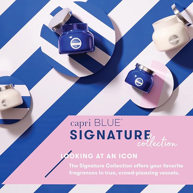 Capri Blue Coconut Santal Reed Diffuser Set - Includes Reed Diffuser Sticks, Fragrance Oil, and Glass Bottle - Luxury Scented Room Fresheners - Cobalt Blue (8 fl oz)