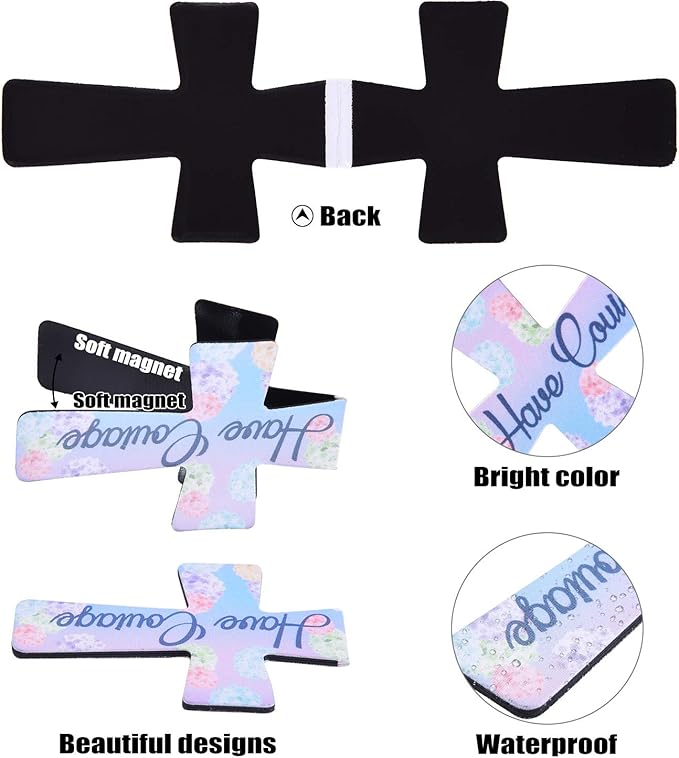 Outus 48 Pieces Magnetic Christian Religious Cross Bookmark Religious Bible Verses Bookmarks Magnetic Page Clips for Women Student School Reading Gifts, 16 Styles (Floral Style)